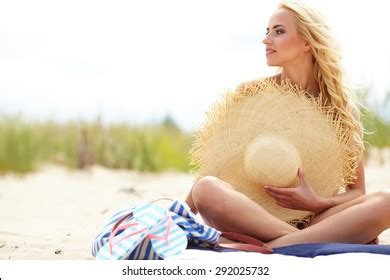 Naked Woman On Beach Holding Summer Stock Photo Shutterstock