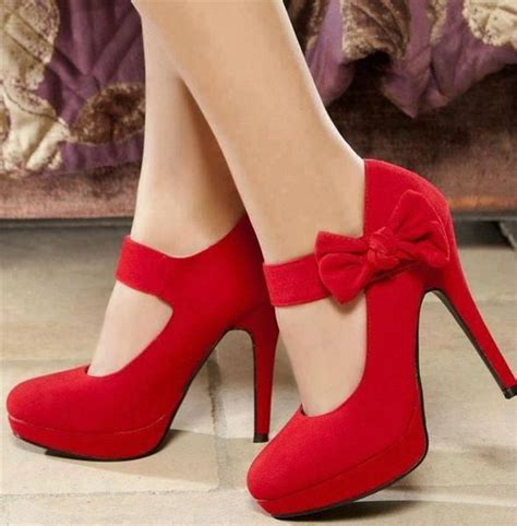 Fashionista Red Shoes I Love Red Bow Heels Ribbon Heels Bow High