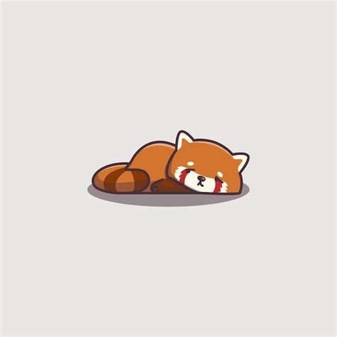 Premium Vector Cute Kawaii Hand Drawn Doodle Bored Lazy Red Panda