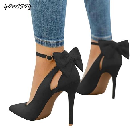 Bow Knot Shoes Woman Fashion High Heels Pumps Wedding Shoe For Female