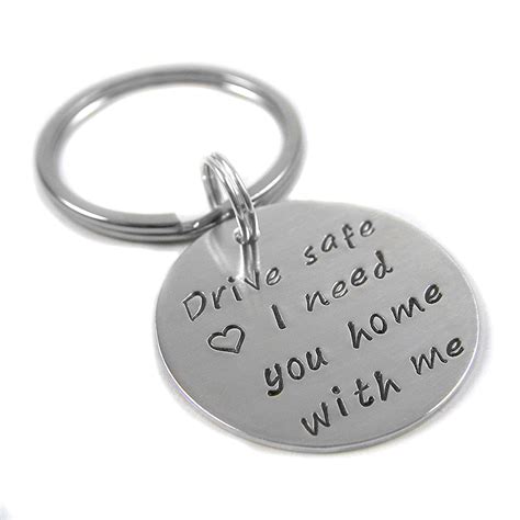 Personalized Silver Key Chain Hand Stamped Sterling