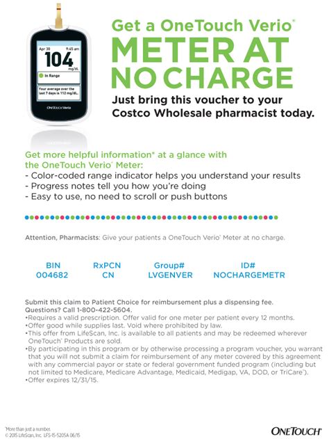 No Charge OneTouch Meter Coupon Summer 2015 Issue CDiabetes Online