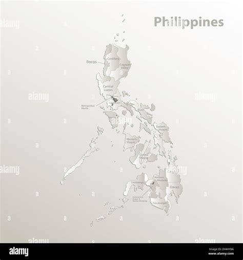 Filipinas Mapa División Administrativa Separa Regiones Y Nombres