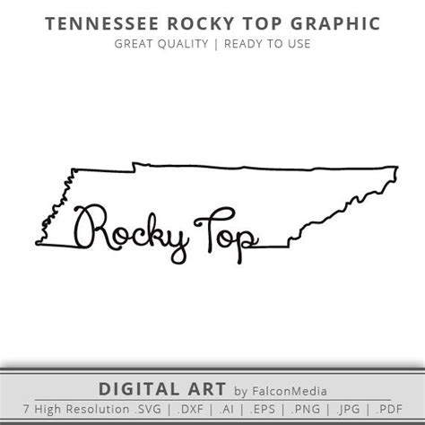 Rocky Top Svg Tennessee Svg Tennessee State Outline Svg Smoky