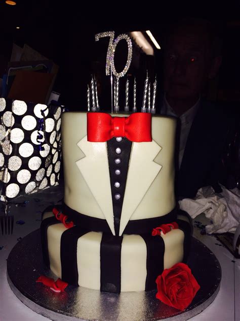 Find 70th birthday at lastminute.com. 70th birthday cake, tuxedo style | 70th birthday cake ...