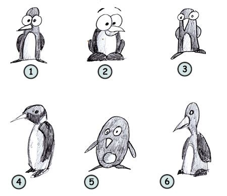 How to draw animals as easy as possible is the topic of this category. Drawing cartoon penguins