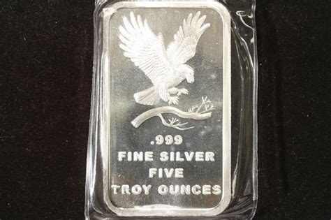 5 Troy Oz 999 Fine Silver Proof Bar By