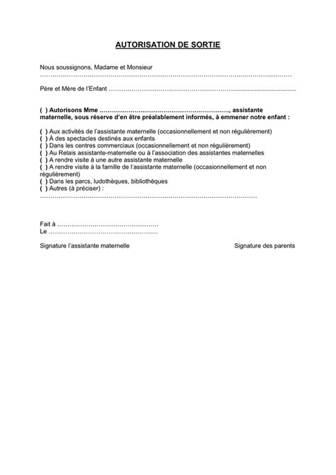 Modele Lettre Demande D Autorisation De Sortie Cpam Lettres De Partage