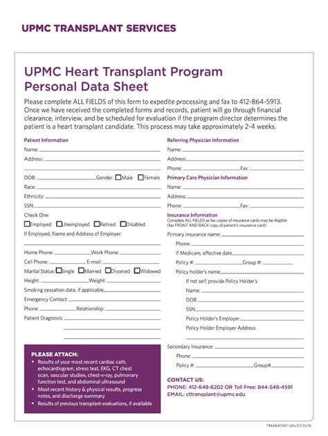 Upmc Heart Transplant Form Fill Out And Sign Printable Pdf Template