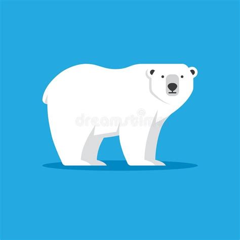 Polar Bear Icon In Flat Style Polar Bear Vector Illustration In Flat