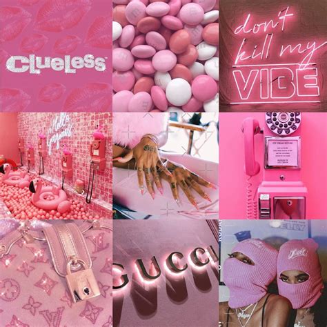 Pink Bougie Aesthetic Collage Kit Pcs Etsy