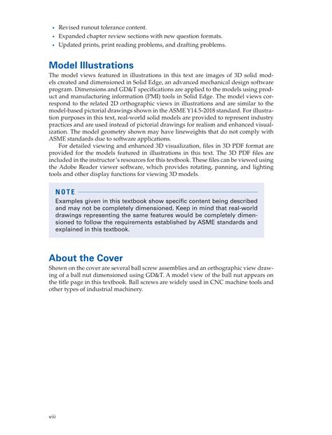 Geometric Dimensioning And Tolerancing Principles And Practices 10e Textbook Page Viii