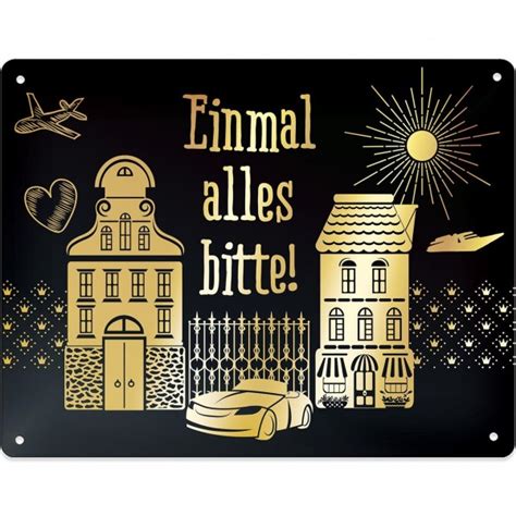 Ein zerzauster lockenkopf voller ideen, das grafikstudium in der tasche. Nostalgie-Blechschild - Einmal alles bitte!, originelle ...