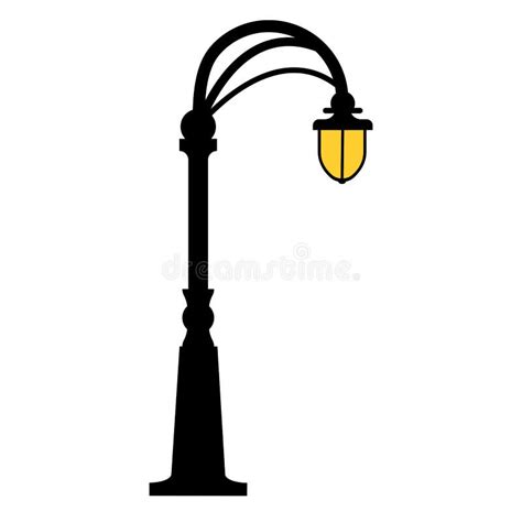 Street Light Cartoon Isolated On White Background Modern And Vintage