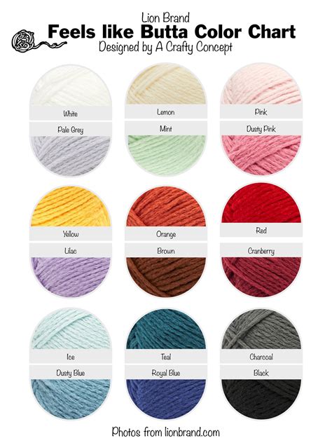 Lion Brand Yarn Free Color Charts A Crafty Concept