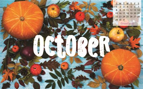October 2017 Fall Foliage Desktop Calendar Free October Wallpaper