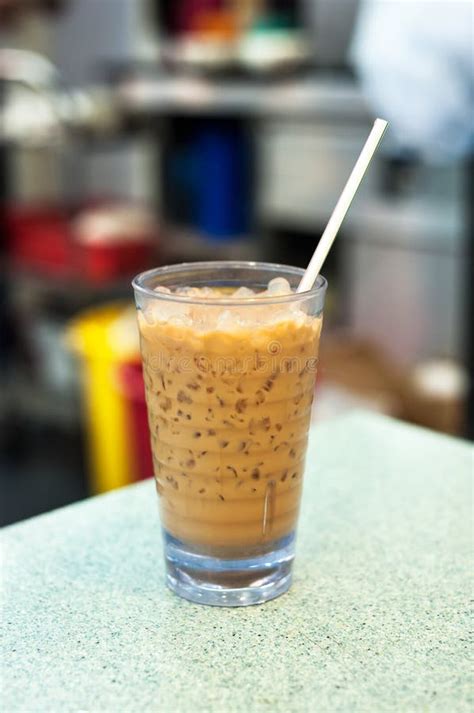 Hong Kong Style Milk Tea In A Local Cafe Stock Image Image Of