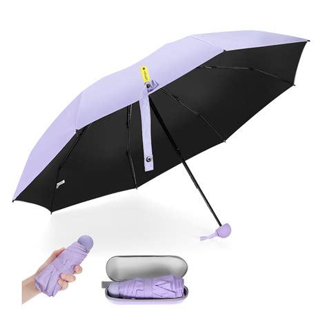 Newcom Mini Travel Umbrella Portable Sun And Rain Umbrellas With Case And Carabiner Browse From