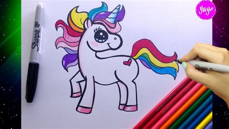 Dibujos Faciles De Unicornios Bonitos How To Draw Unicorn Rainbow Cute
