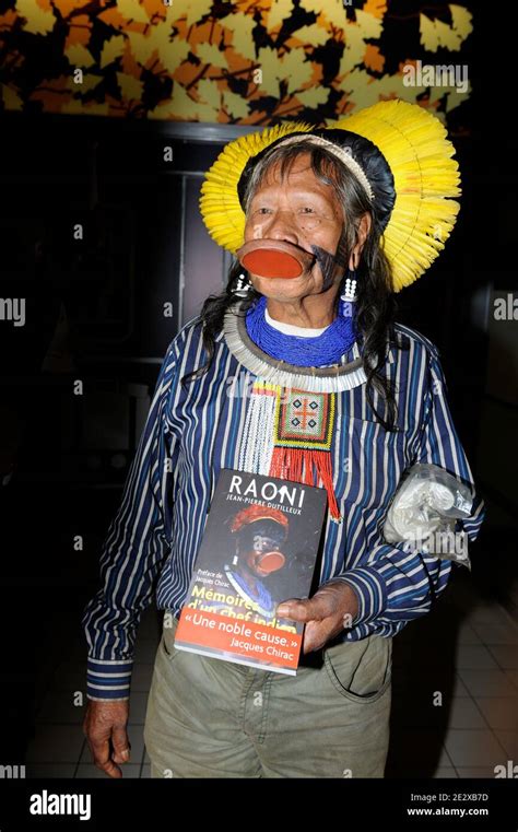 Brazilian Indigenous Caiapo Chief Raoni Metuktirehe Arrives At The Charles De Gaulle Airport In