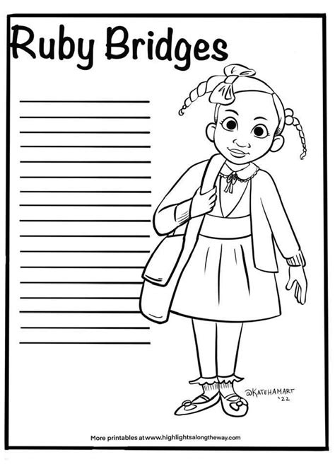 Coloring Ruby Bridges Pages Drawing History Kids Month Printable Bridge