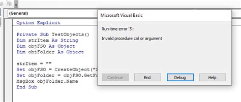 Microsoft Visual Basic Runtime Error 5 Invalid Procedure Call Or