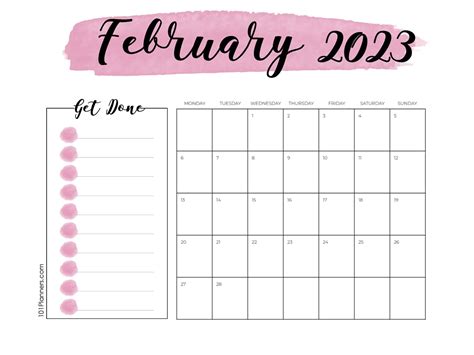 February 2023 Calendar Instant Download 101 Designs