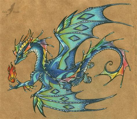 Blue Rainbow Dragon Tattoo Design By Alviaalcedo On Deviantart