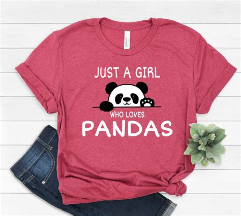 panda shirt just a girl who loves pandas funny panda shirt panda lover shirt t for her
