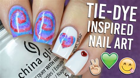 Diy Tie Dye Love Heart Nail Art Twistar Youtube
