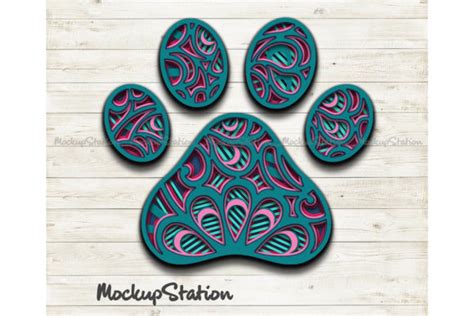 Dog Paw 3D Layered Mandala - Best Free SVG For Cricut