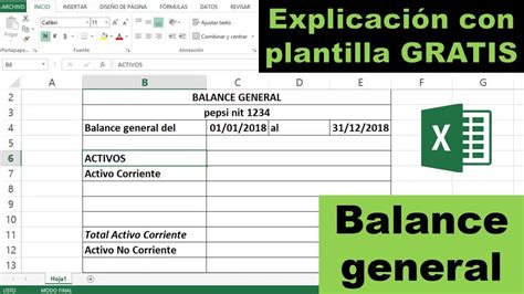 Balance General Paso A Paso En Excel Plantilla Gratis Youtube