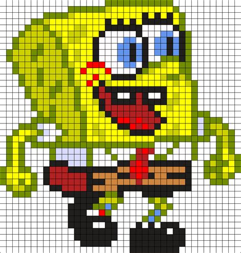 Spongebob Meme Perler Bead Pattern Bead Sprite Pixel Art Pixel Art