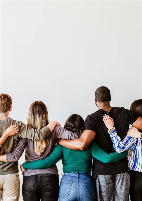 Rearview Of Diverse People Hugging Each Other Premium Image By Mckinsey