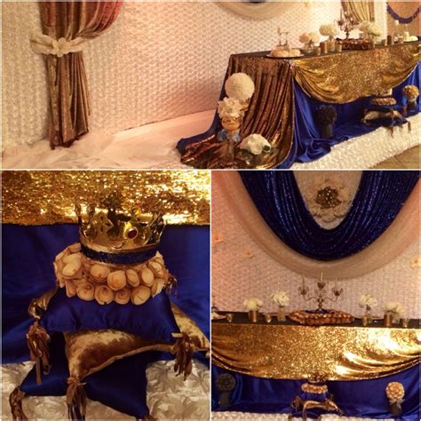 Royal Blue And Gold Baby Shower Decorations