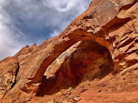 Rock Arch Near Moab Utah In Hidden Canyon Stock Photo Image Of Brush