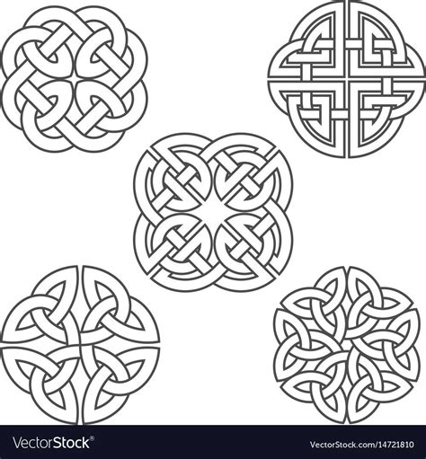 Four Celtic Designs In Black And White