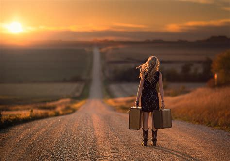 2048x1437 Alone Road Girl Wallpaper Coolwallpapersme