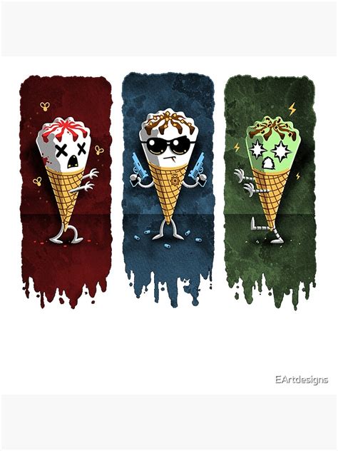 Three Flavours Cornetto Trilogy Art Print By Eartdesigns Redbubble