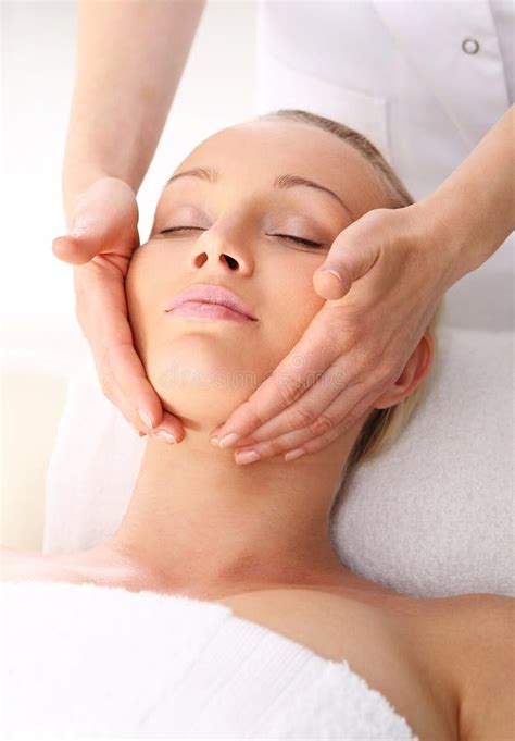 Relax In The Spa Woman At Face Massage Stock Image Image Of Massaging Health 44456987