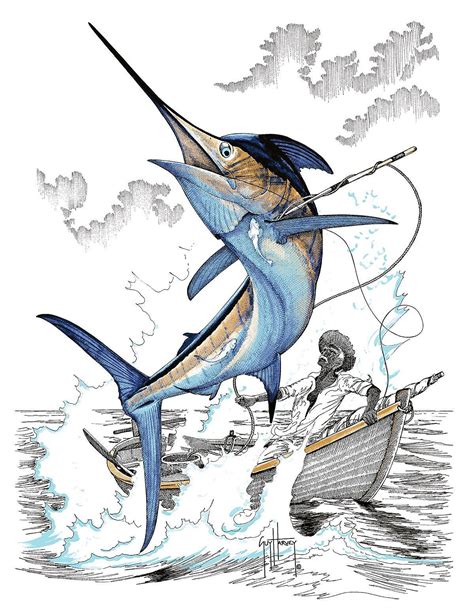 Oldman And The Sea Guy Harvey Art Fish Art Ocean Art