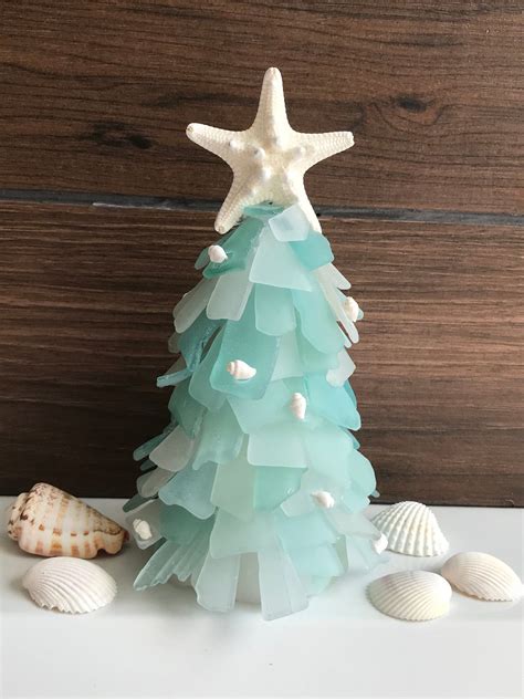 Seaglass Christmas Trees Beach Glass Tree Genuine Sea Glass Etsy Sea Glass Crafts Glass