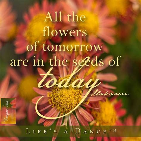 All The Flowers Of Tomorrow Are In The Seeds Of Today Happy Thoughts