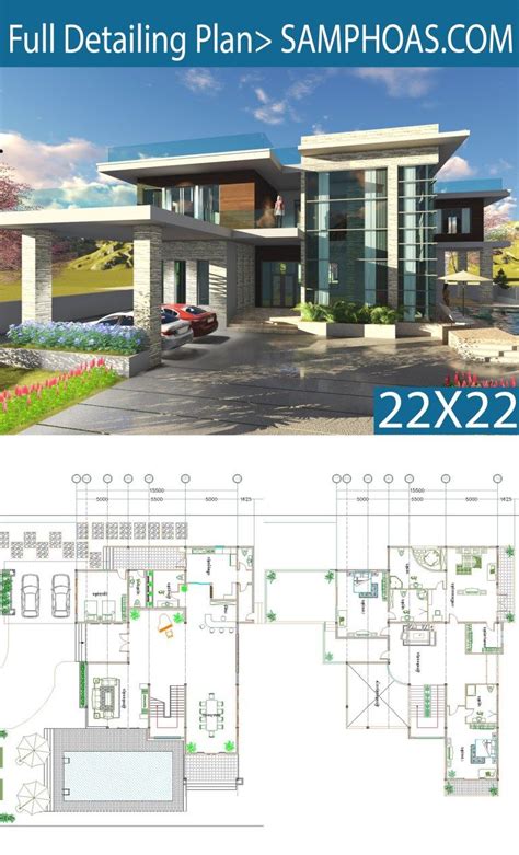 4 Bedroom Modern Villa Design Size 155x224m En 2020 Maison Moderne
