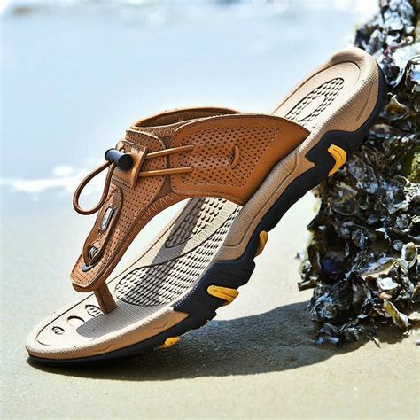 Casual Leather Sandals Mens Sandals Leather Slippers Mens Slippers
