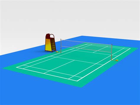 modèle D de Terrain de badminton TurboSquid