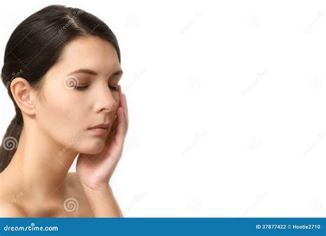 Tired Woman Relaxing With Closed Eyes Stock Photo Image Of Relaxing