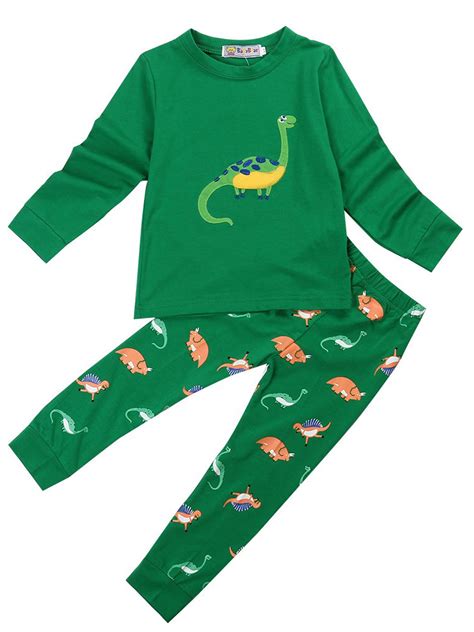Pudcoco Pudcoco Kids Boy Girls Dinosaur Pajamas Set Outfit Nightwear