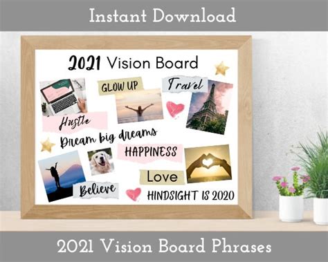 Vision Board Words And Phrases 2021 Vision Board Printable Etsy