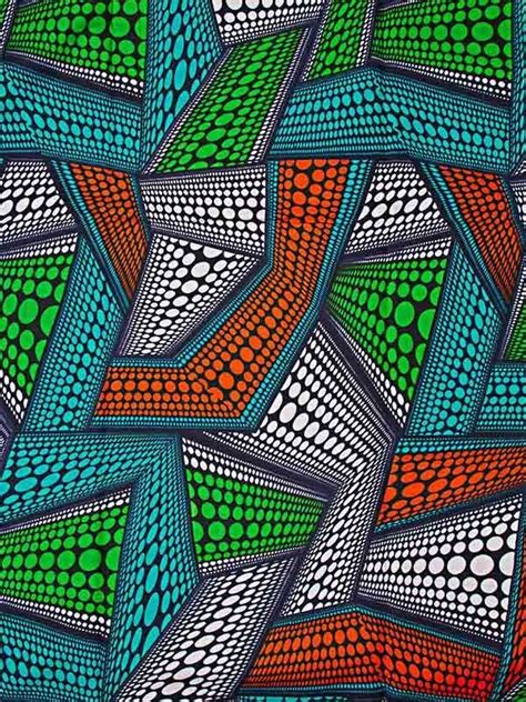 The most common orange geometric fabric material is cotton. Modern African Style Fabric Super Deluxe Wax Green Orange ...